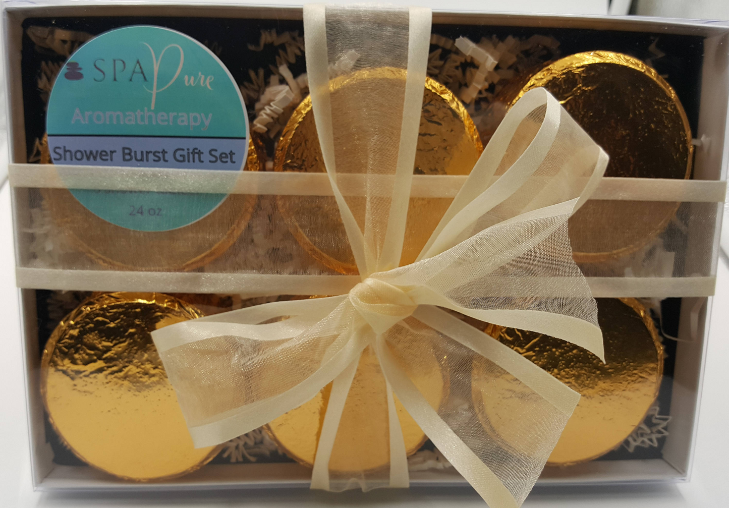 Gift Set with 6 Aromatherapy Shower Tablets - Best Sellers - GOLD - 100% Essential Oil Blends