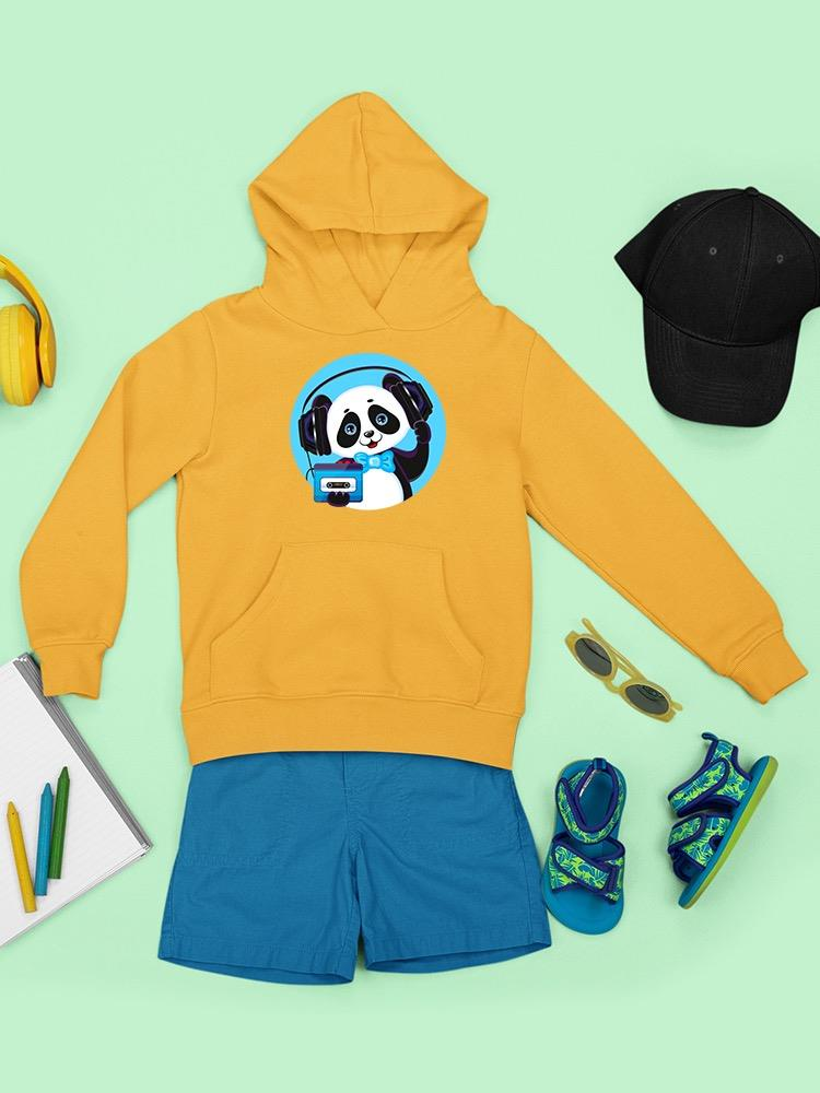 Panda Listening To Music Hoodie -Image by Shutterstock