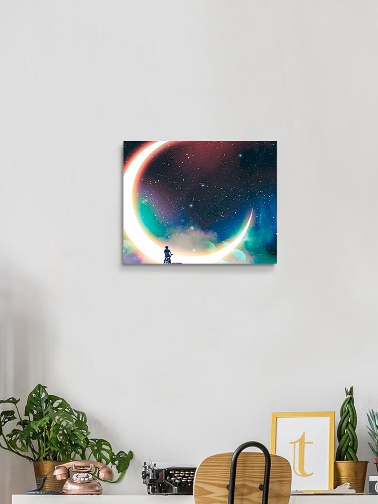 Giant And Brght Half Moon Canvas -Image by Shutterstock