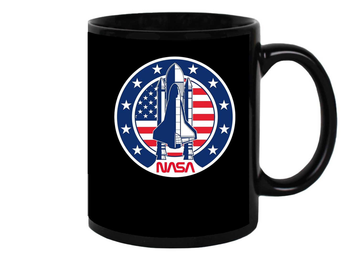 Nasa Rocket Ship And Us Flag Mug - NASA Designs