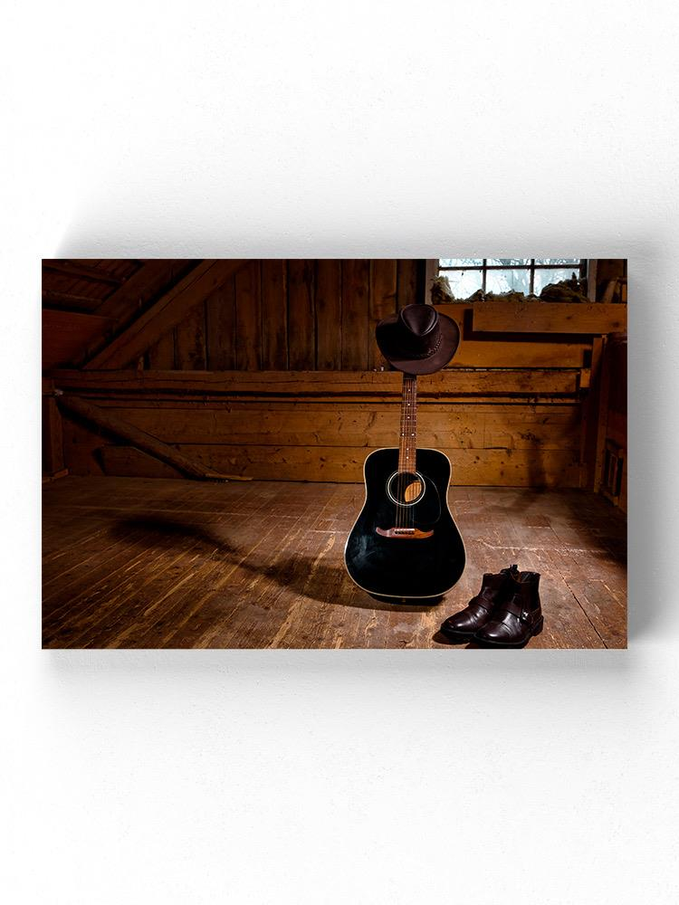 Guitar With Hat And Boots Wrapped Canvas -Image by Shutterstock