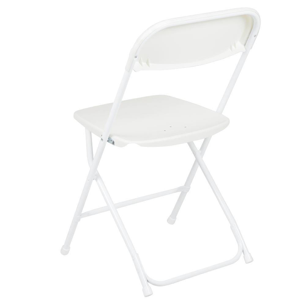 HERCULES Series White Plastic Folding Chairs | Set of 2 Lightweight Folding Chairs