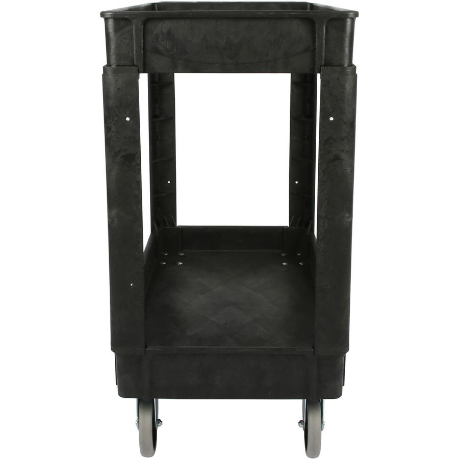 Lorell Storage Bin Utility Cart - 550 lb Capacity - 4 Casters - 5" Caster Size - Structural Foam - x 37.5" Width x 17" Depth x 39" Height - Black - 1 Each