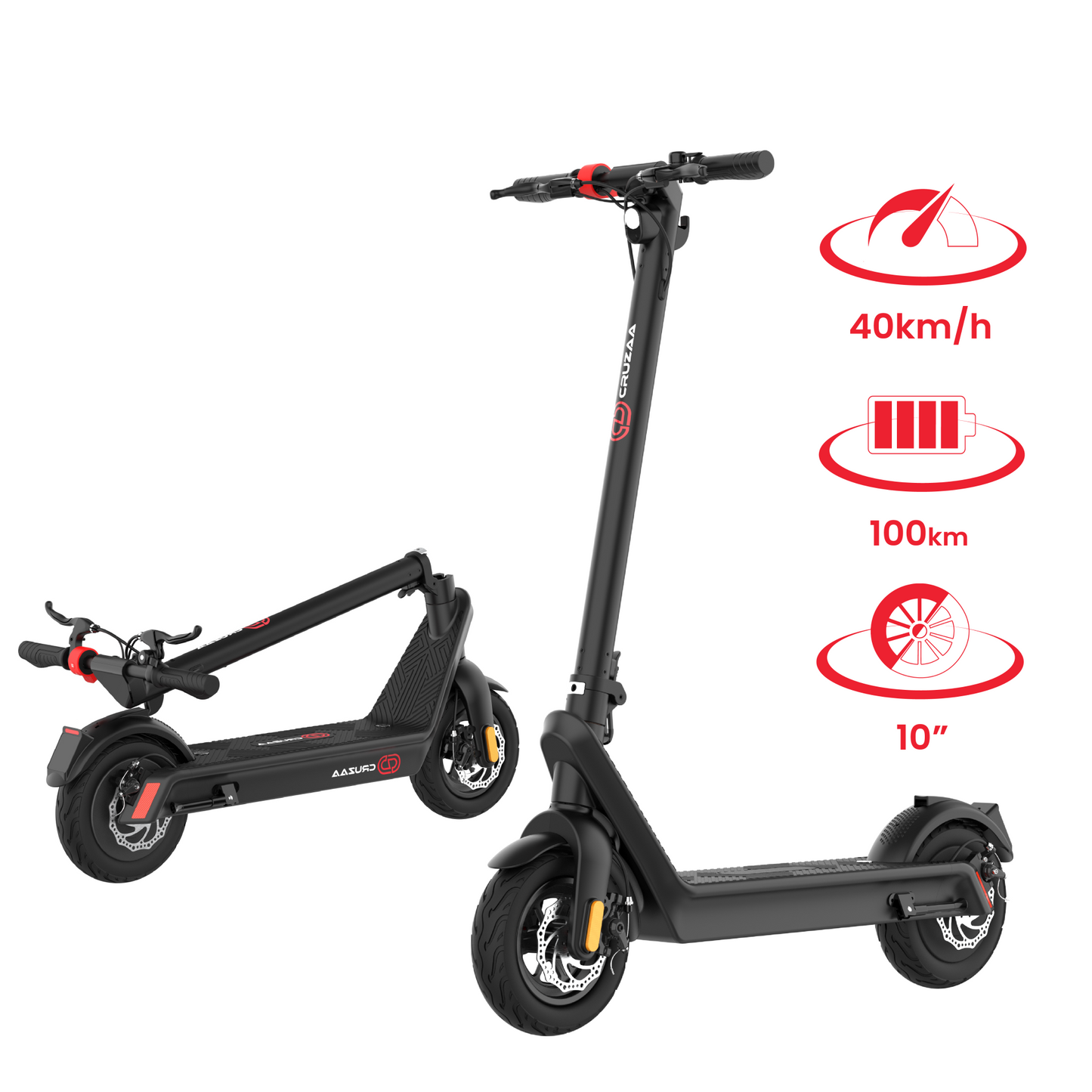 The Commuta Pro Max Electric Foldable Scooter - 75km Range and 40kmh Max Speed. - ships from UK