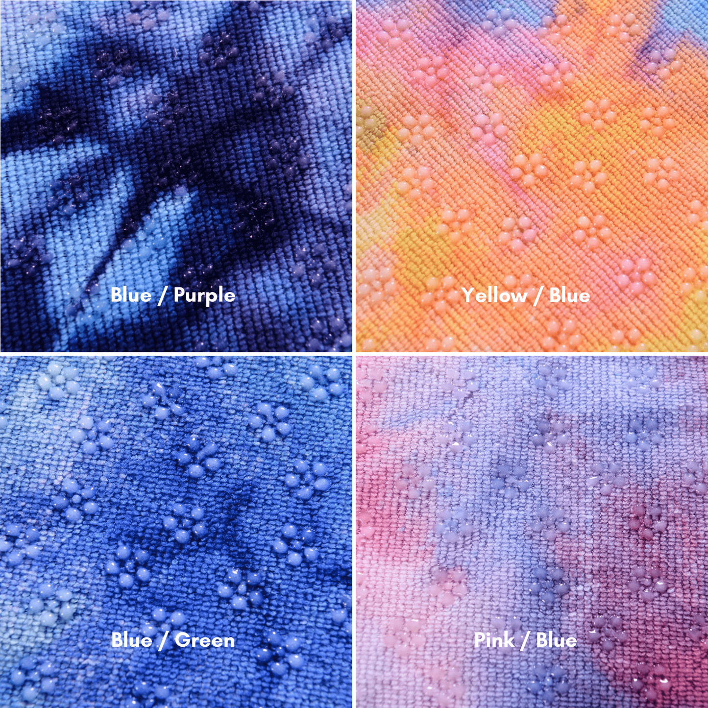 Tie Dye Yoga Mat Towel with Slip-Resistant Grip Dots