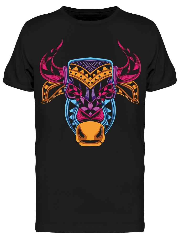 Bull Head W/neon Colors Tee Men's -Image by Shutterstock