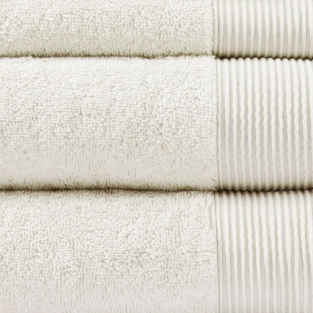 20% Tencel/Lyocel 75% Cotton 5% Silverbac 6pcs Towel Set Ivory 30x56"(2)/16x28"(2)/13x13"(2)