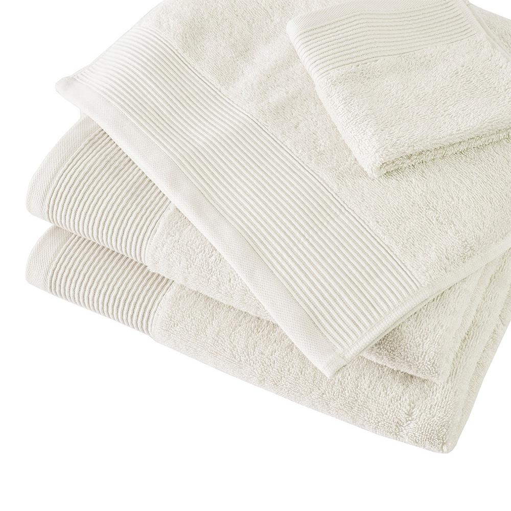 20% Tencel/Lyocel 75% Cotton 5% Silverbac 6pcs Towel Set Ivory 30x56"(2)/16x28"(2)/13x13"(2)