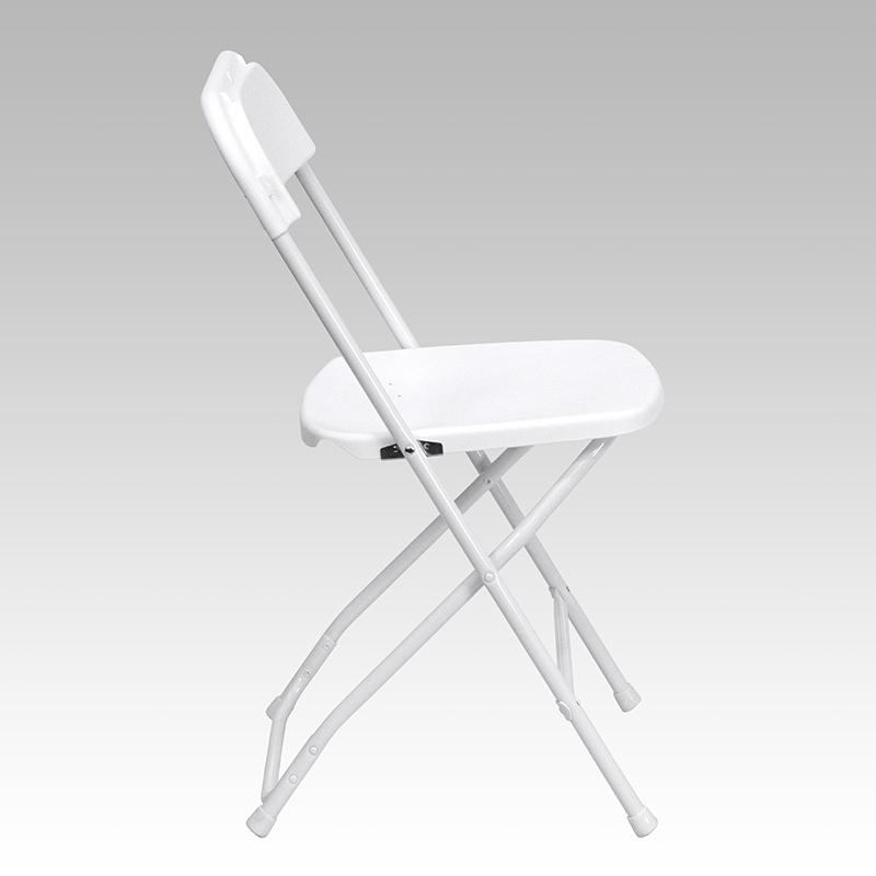 HERCULES Series White Plastic Folding Chairs | Set of 2 Lightweight Folding Chairs