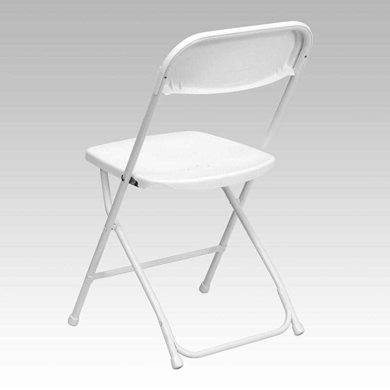 HERCULES Series White Plastic Folding Chairs | Set of 2 Lightweight Folding Chairs