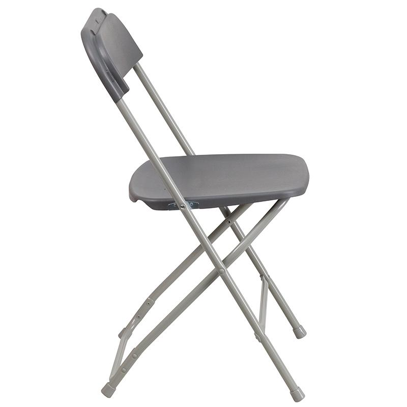 HERCULES Series Gray Plastic Folding Chairs | Set of 2 Lightweight Folding Chairs