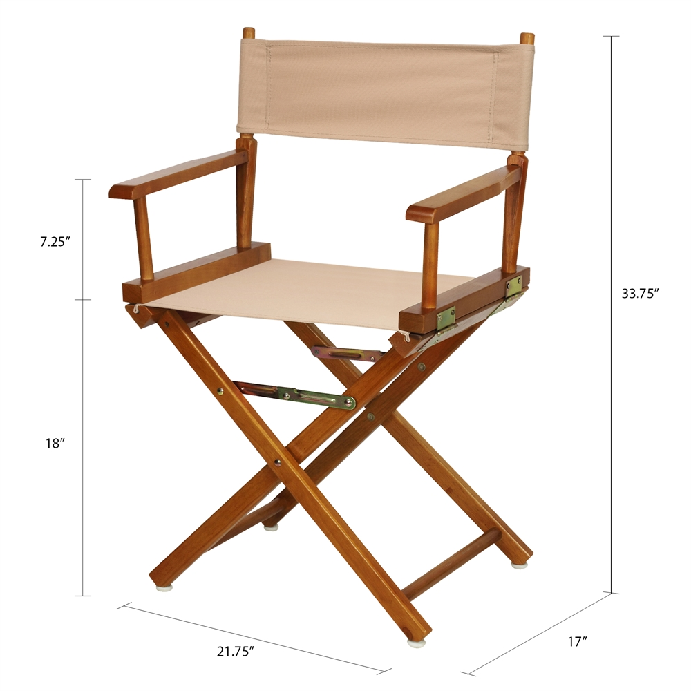 18" Director's Chair Honey Oak Frame-Tan Canvas