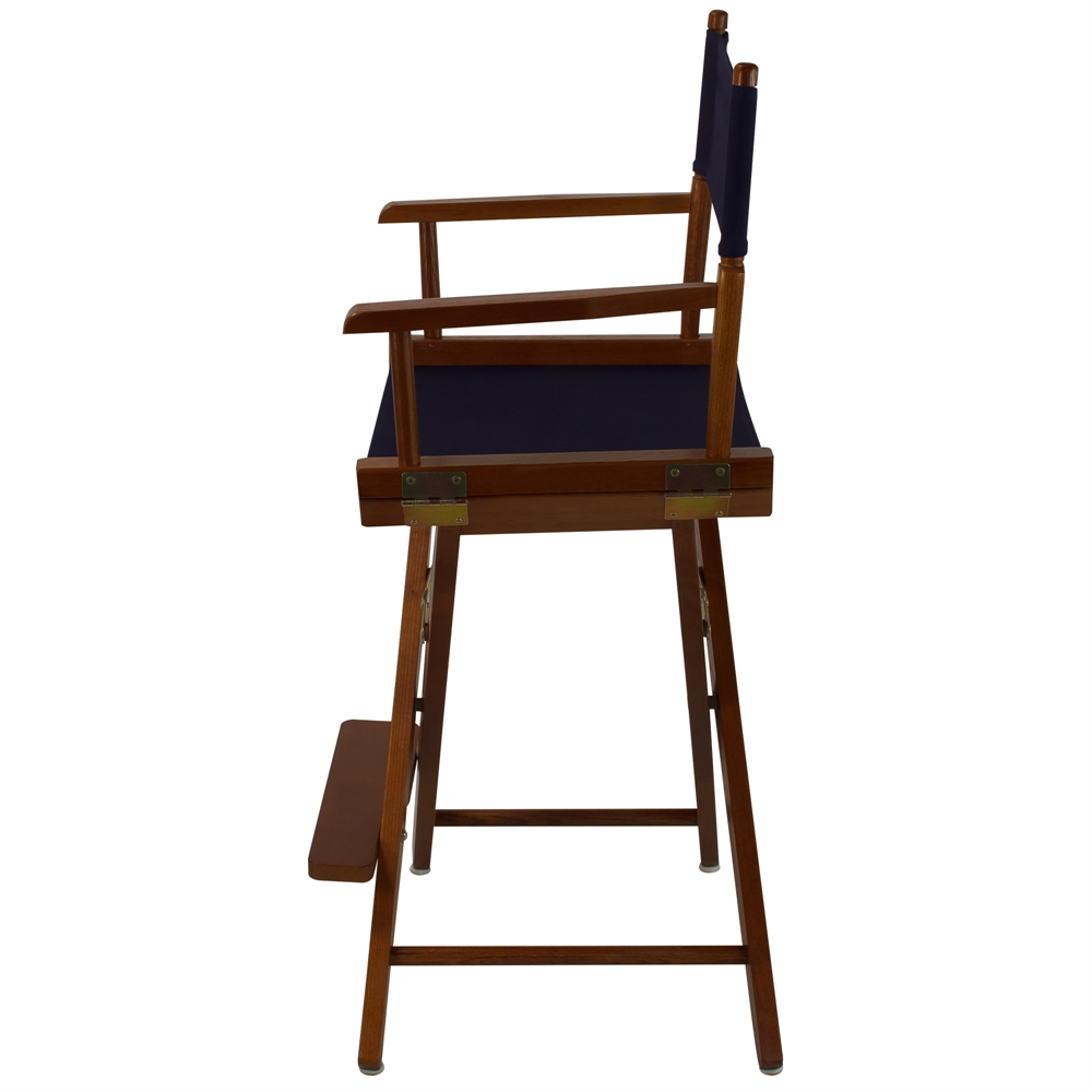American Trails Extra-Wide Premium 24" Directors Chair Mission Oak Frame W/Navy Color Cover