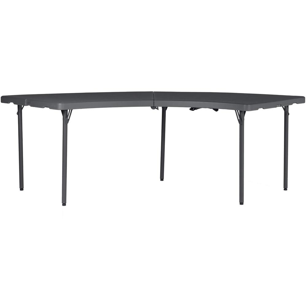 Dorel Zown Moon Commercial Blow Mold Folding Table - 5 Legs x 30" Table Top Width x 92.60" Table Top Depth - 29.25" Height - Gray - High-density Polyethylene (HDPE) - 1 Each