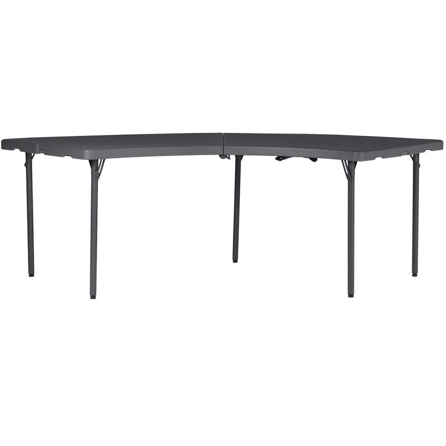 Dorel Zown Moon Commercial Blow Mold Folding Table - 5 Legs x 30" Table Top Width x 92.60" Table Top Depth - 29.25" Height - Gray - High-density Polyethylene (HDPE) - 1 Each