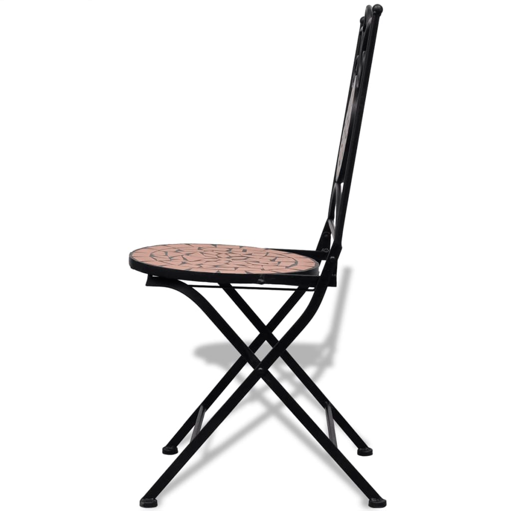 vidaXL 3 Piece Bistro Set Ceramic Tile Terracotta
