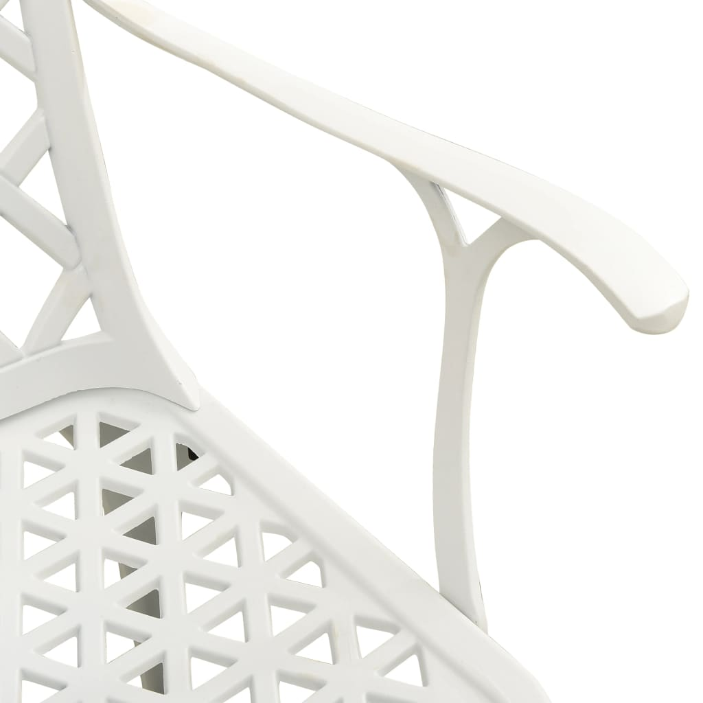 vidaXL 3 Piece Bistro Set Cast Aluminum White