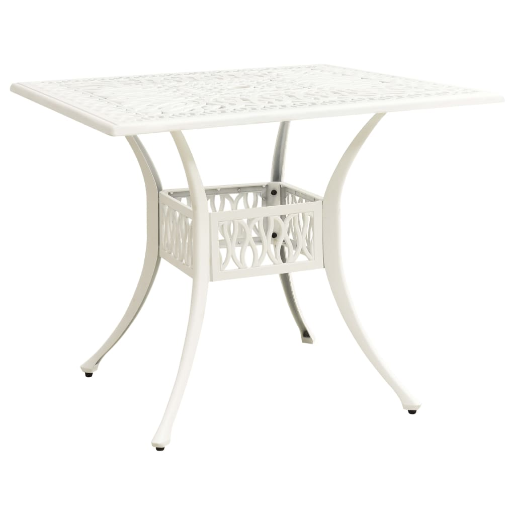 vidaXL 3 Piece Bistro Set Cast Aluminum White
