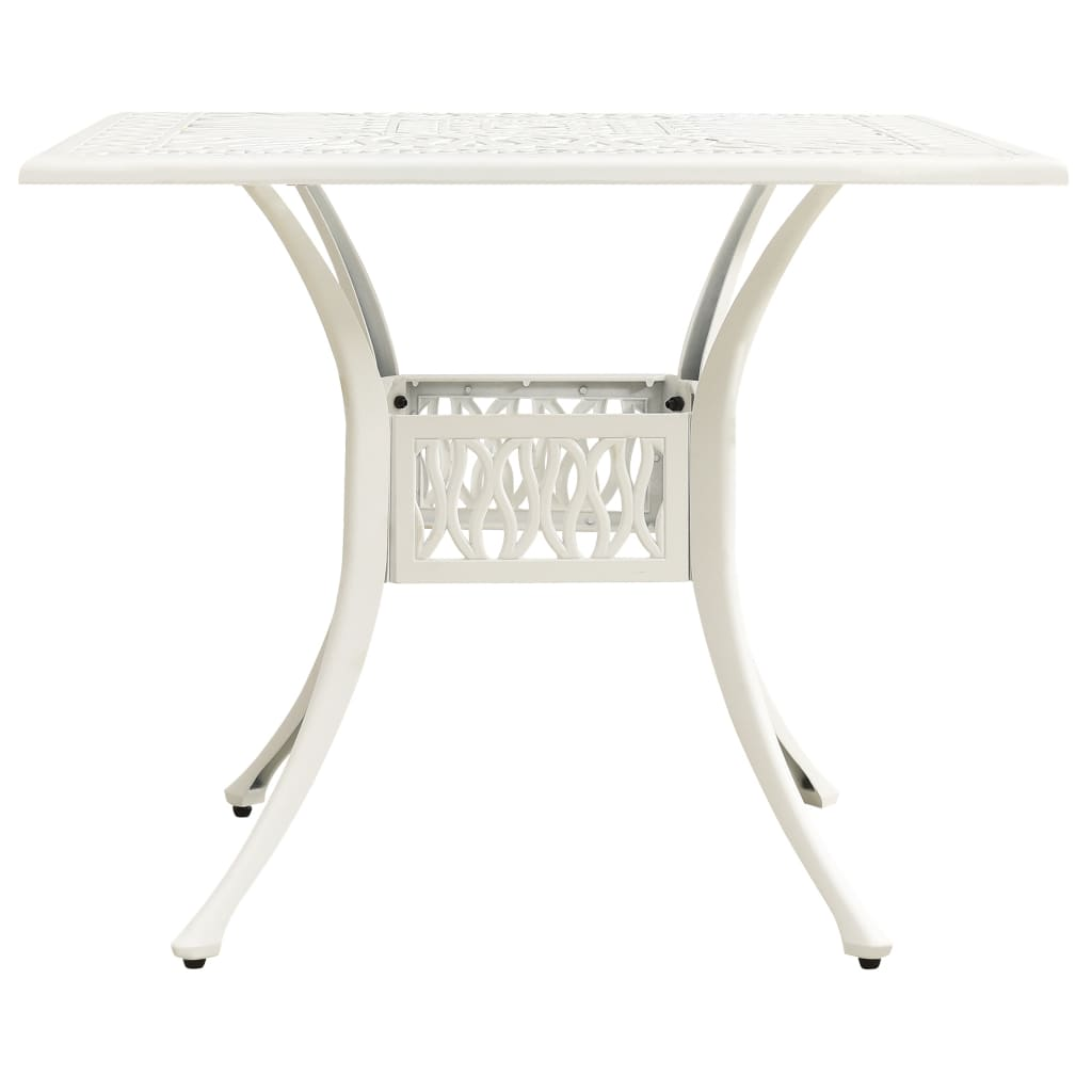 vidaXL 3 Piece Bistro Set Cast Aluminum White