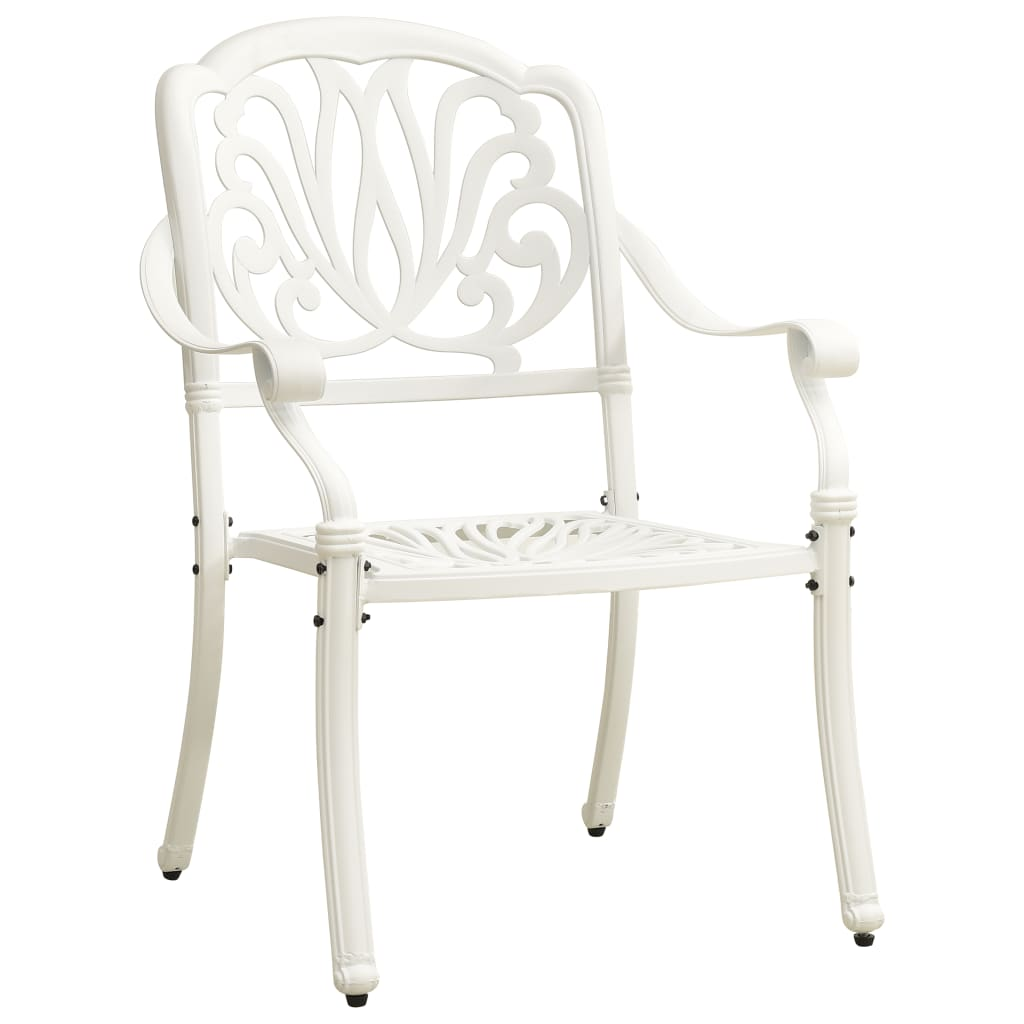 vidaXL 3 Piece Bistro Set Cast Aluminum White
