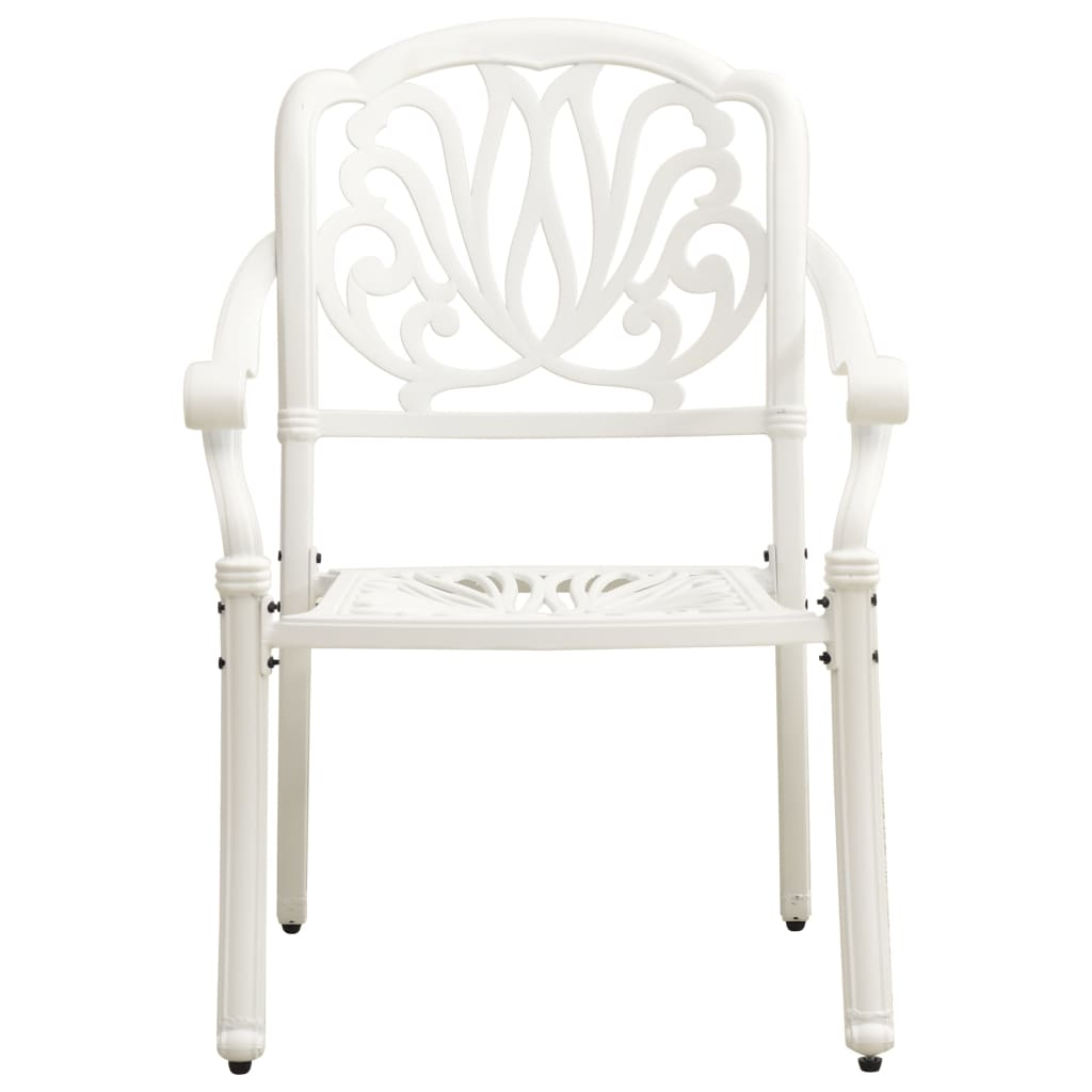 vidaXL 3 Piece Bistro Set Cast Aluminum White