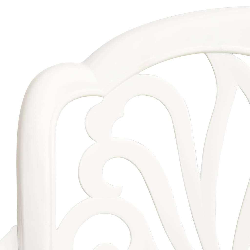 vidaXL 3 Piece Bistro Set Cast Aluminum White