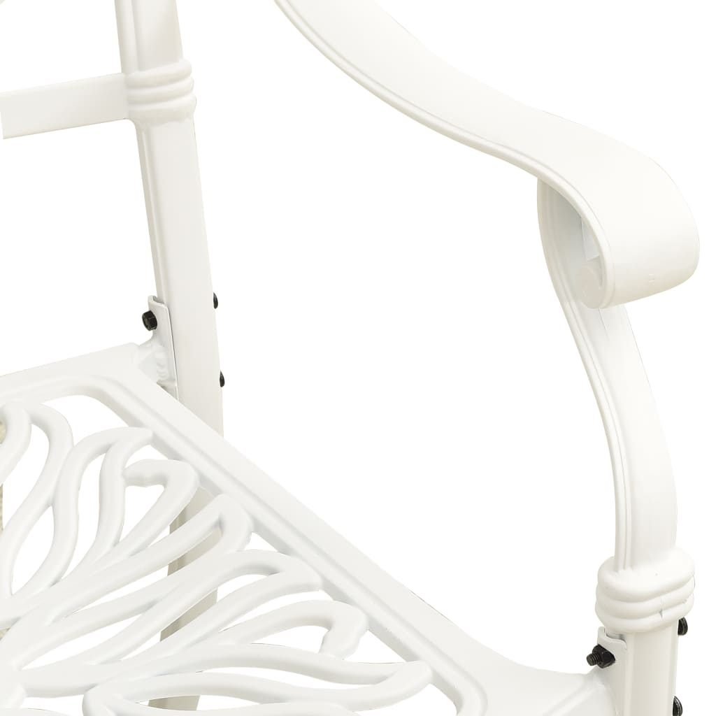 vidaXL 3 Piece Bistro Set Cast Aluminum White