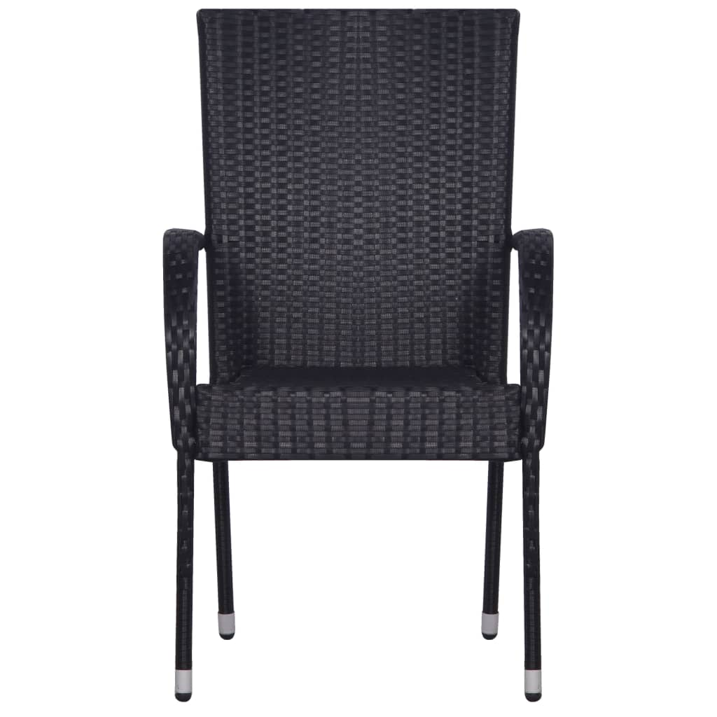 vidaXL 3 Piece Patio Dining Set Black