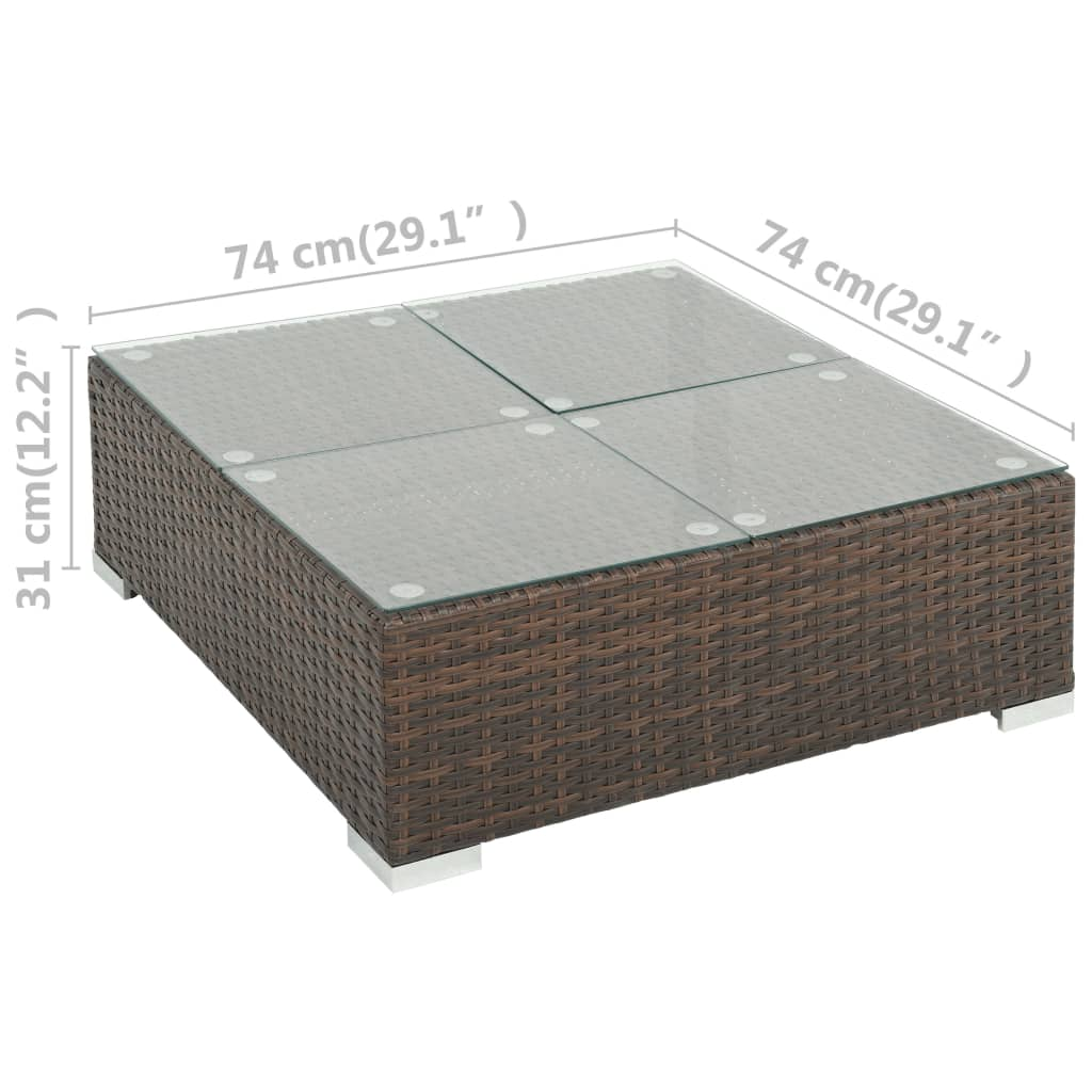 vidaXL 6 Piece Patio Lounge Set with Cushions Poly Rattan Brown