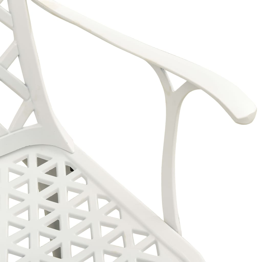 vidaXL 3 Piece Bistro Set Cast Aluminum White