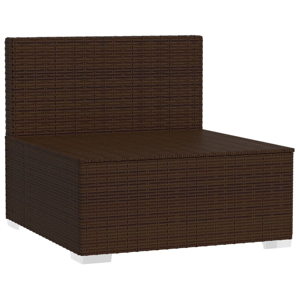 vidaXL 4 Seater Sofa with Cushions Brown Poly Rattan
