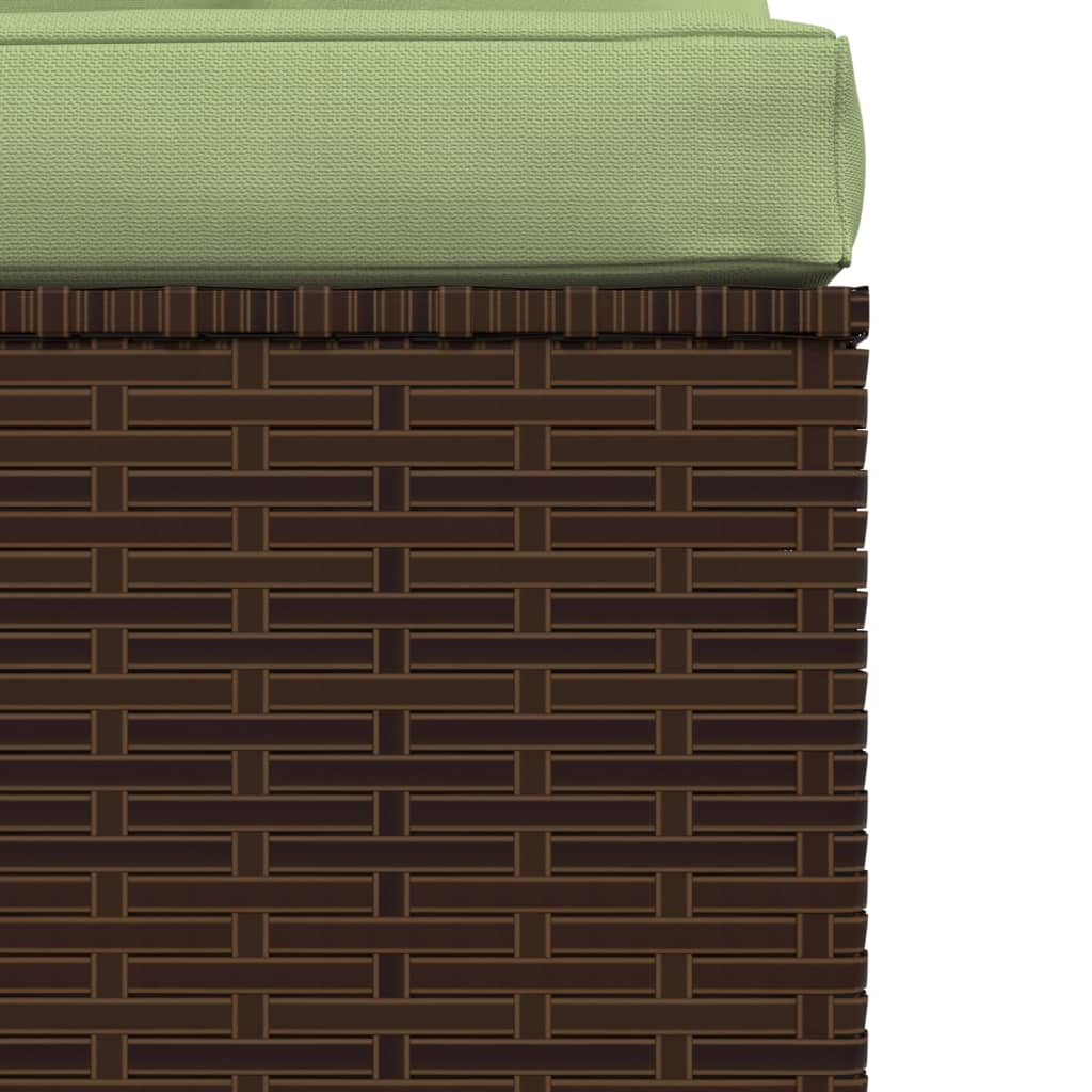 vidaXL 4 Seater Sofa with Cushions Brown Poly Rattan