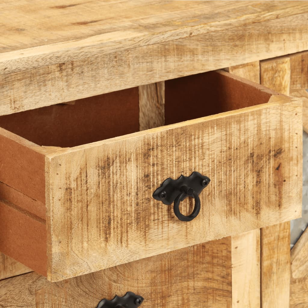 vidaXL Sideboard 43.3"x11.8"x29.1" Rough Mango Wood