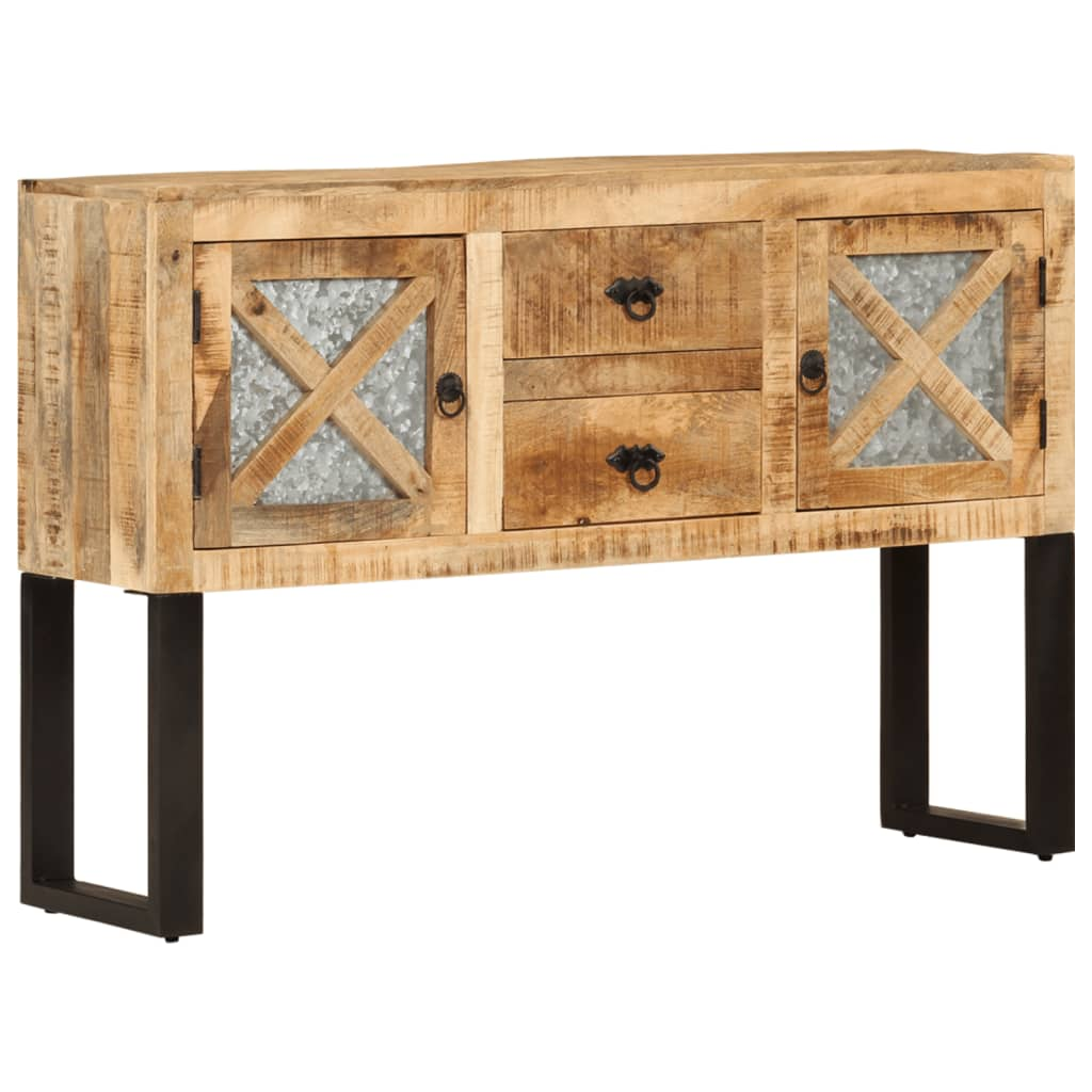 vidaXL Sideboard 43.3"x11.8"x29.1" Rough Mango Wood