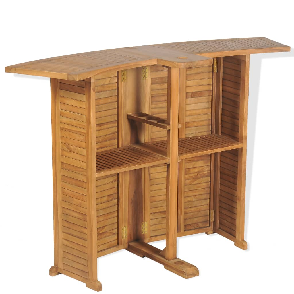 vidaXL Folding Bar Table 61"x20.9"x41.3" Solid Teak Wood