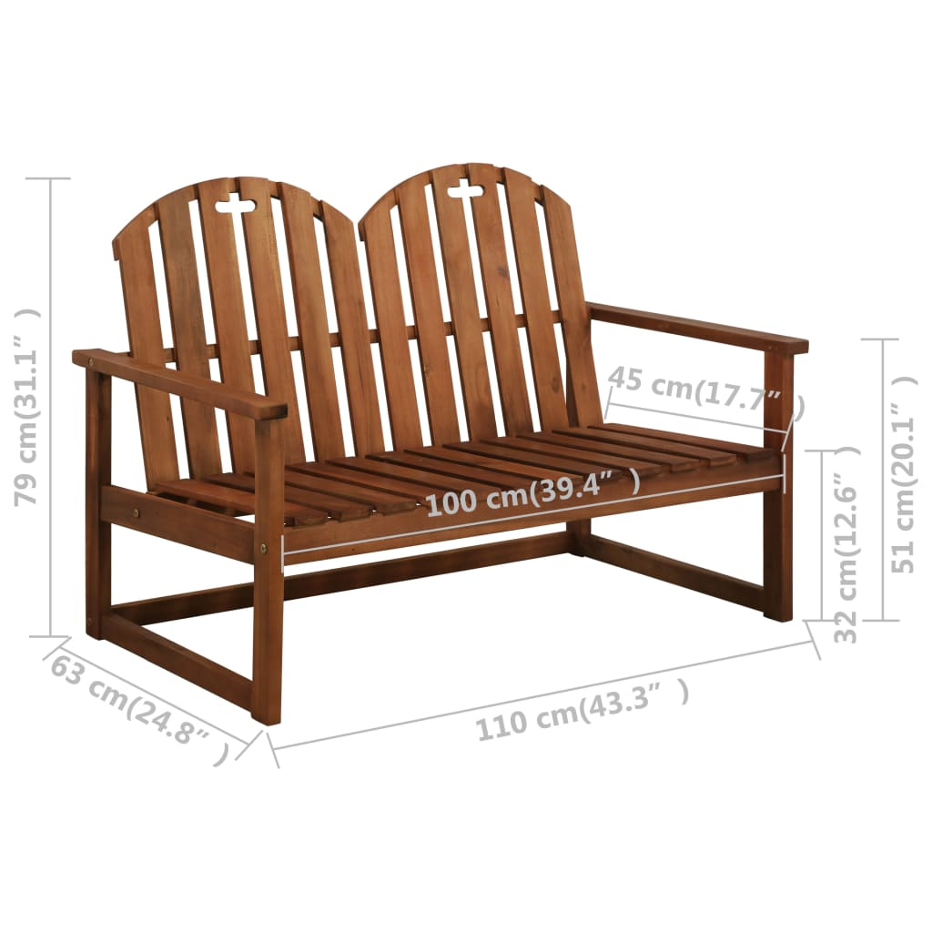 vidaXL 4 Piece Patio Lounge Set Solid Acacia Wood