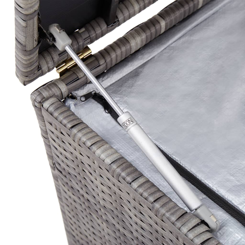 vidaXL Patio Storage Box Poly Rattan 39.4"x19.7"x19.7" Gray