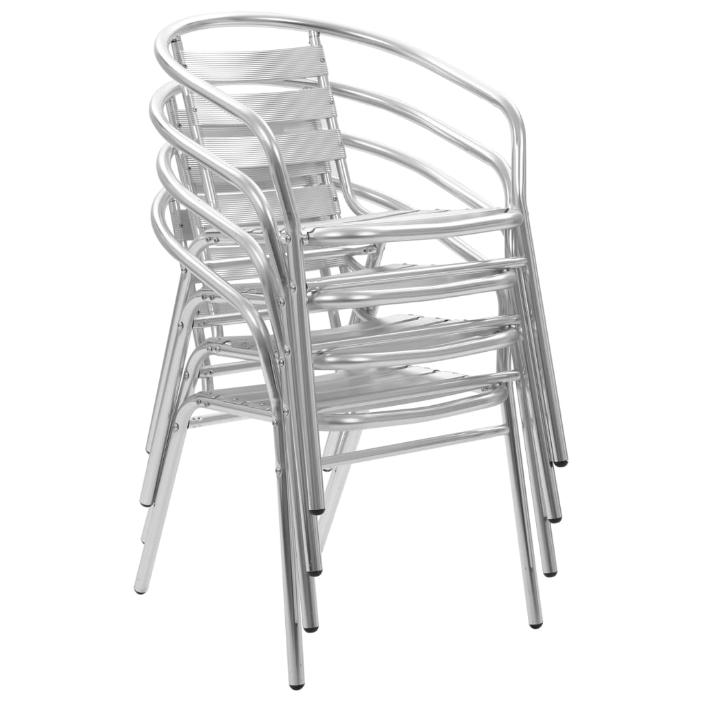 vidaXL 5 Piece Patio Dining Set Aluminum Silver