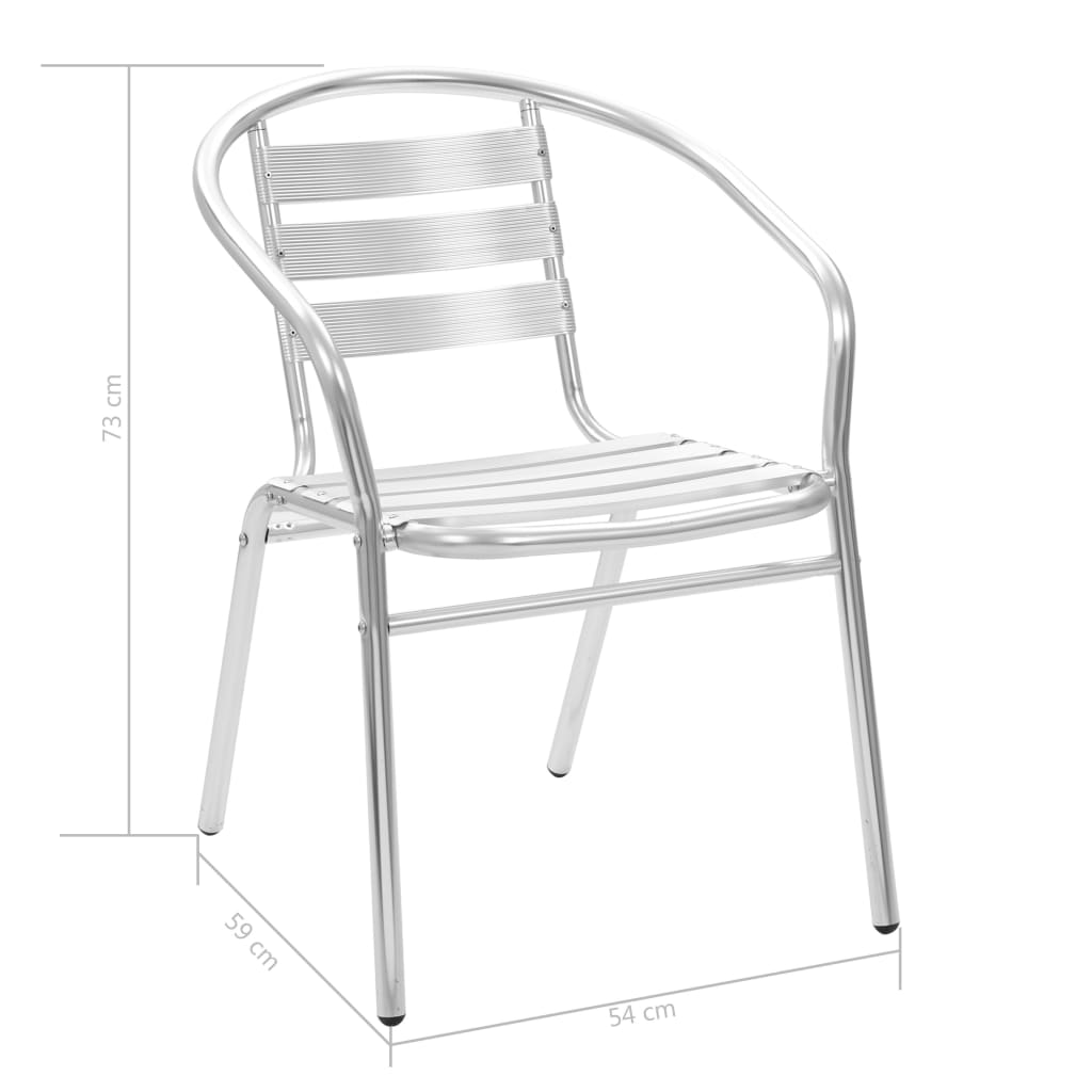 vidaXL 5 Piece Patio Dining Set Aluminum Silver