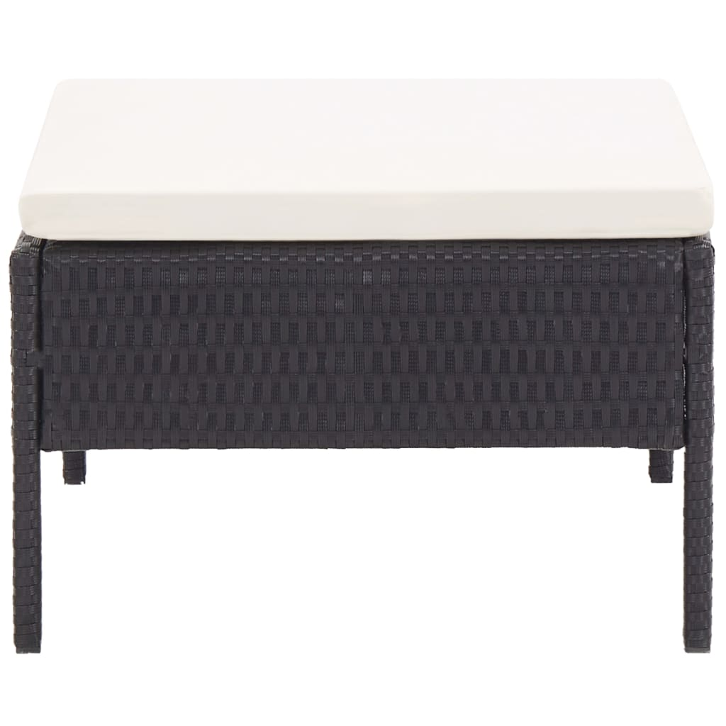 vidaXL 6 Piece Patio Lounge Set with Cushions Poly Rattan Black