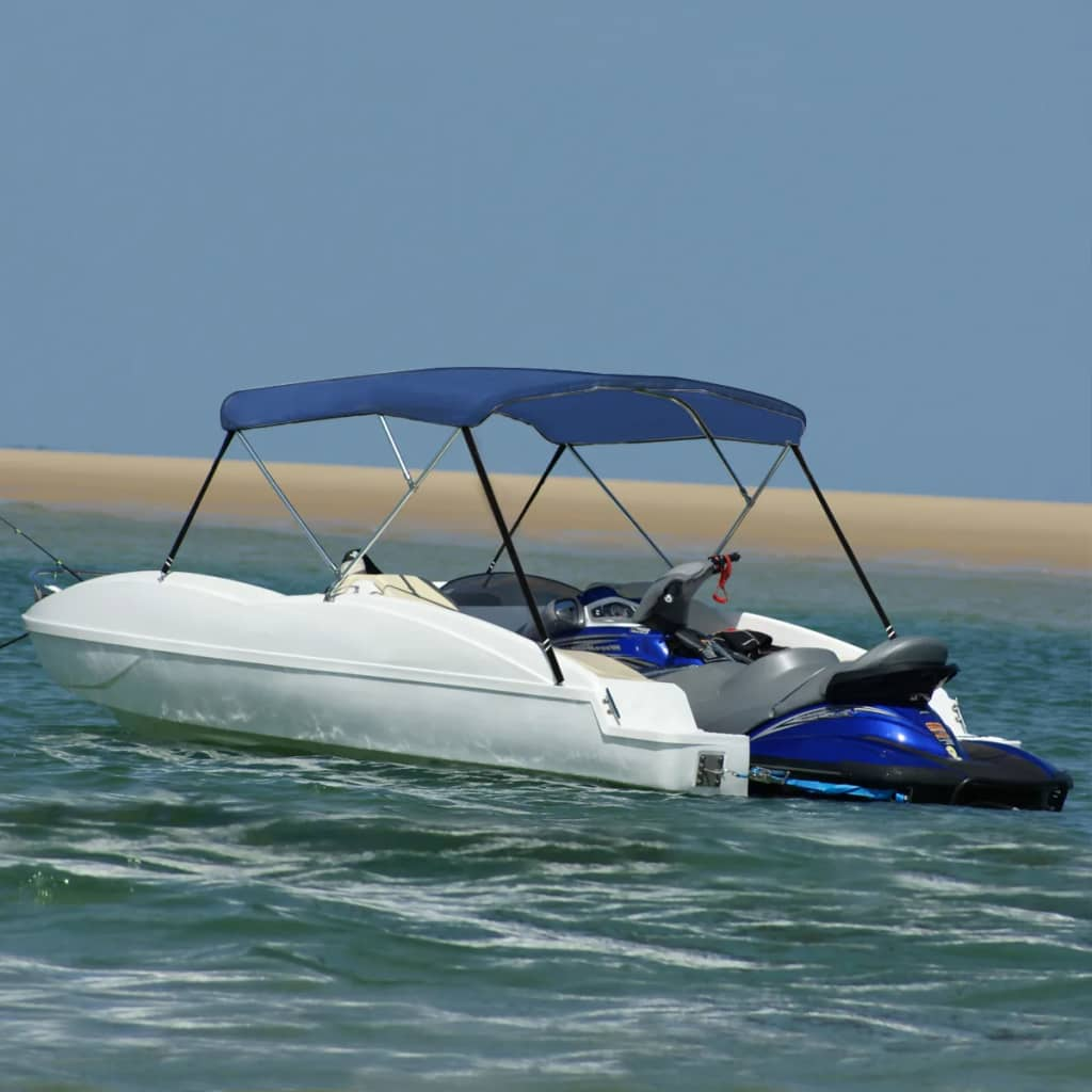vidaXL 3 Bow Bimini Top Blue 72"x70.9"x53.9"