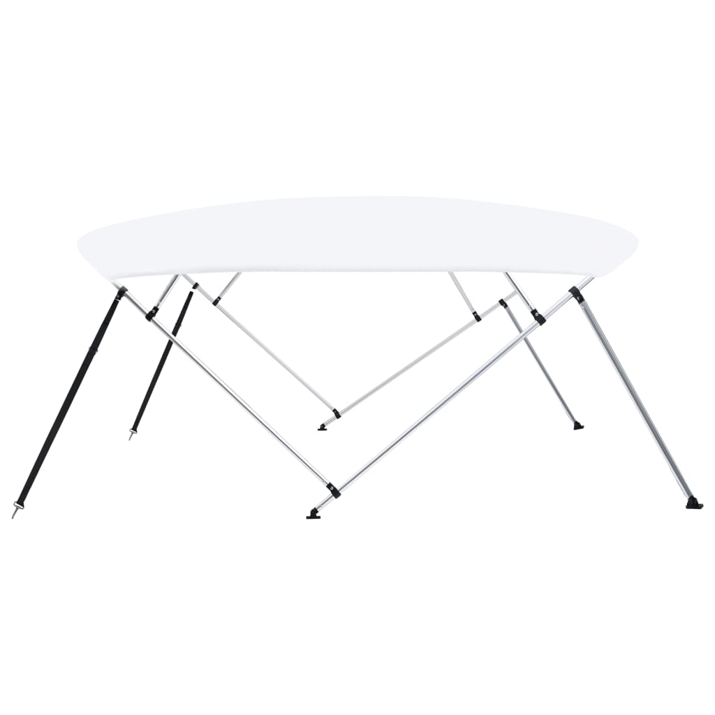 vidaXL 4 Bow Bimini Top White 95.7"x(90.6"-96.1")x53.9"
