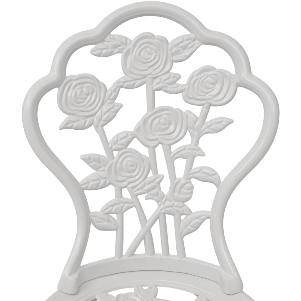 vidaXL 3 Piece Bistro Set Cast Aluminum White