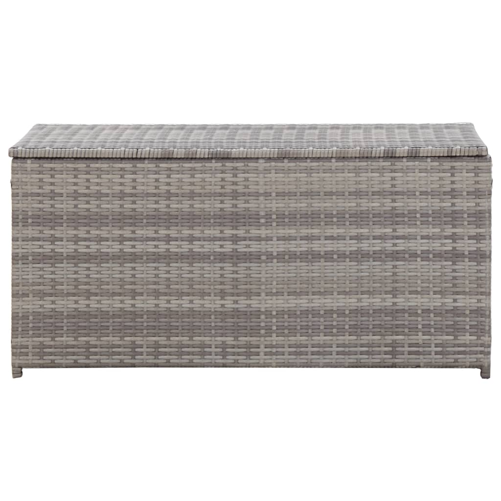 vidaXL Patio Storage Box Poly Rattan 39.4"x19.7"x19.7" Gray