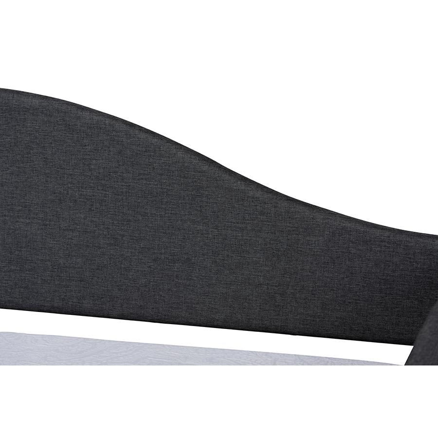 Baxton Studio Milligan Modern and Contemporary Charcoal Fabric Upholstered and Dark Brown Finished Wood Twin Size Daybed