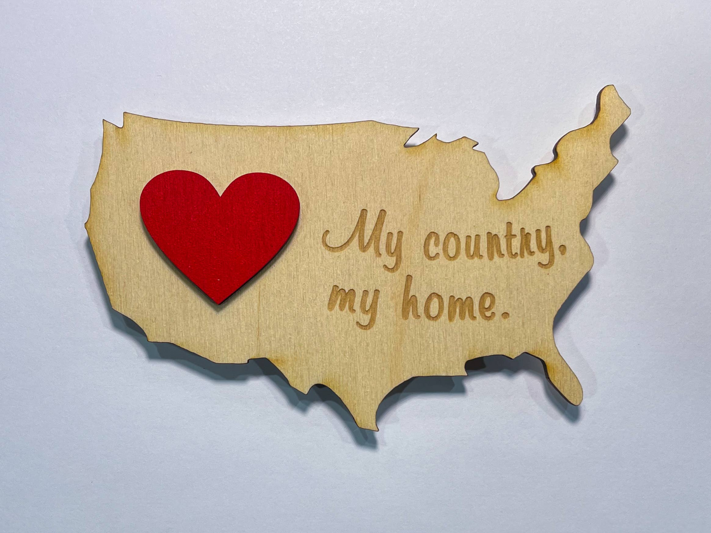 USA My Country Heart 3D Magnet