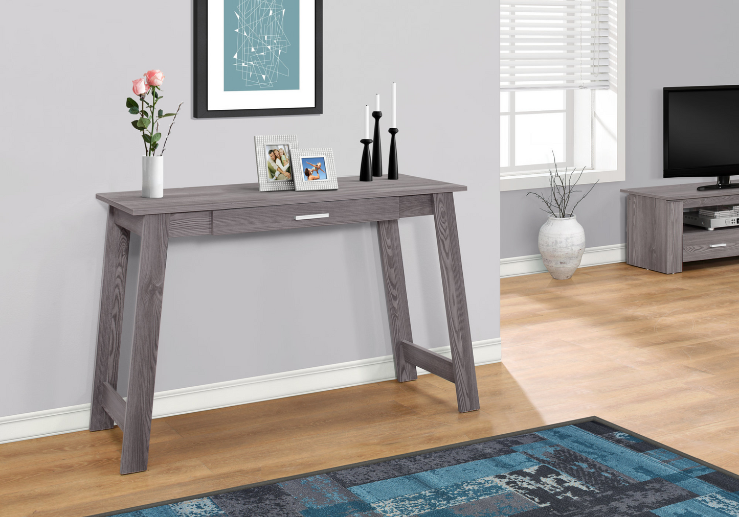 18" Grey Rectangular Computer Desk