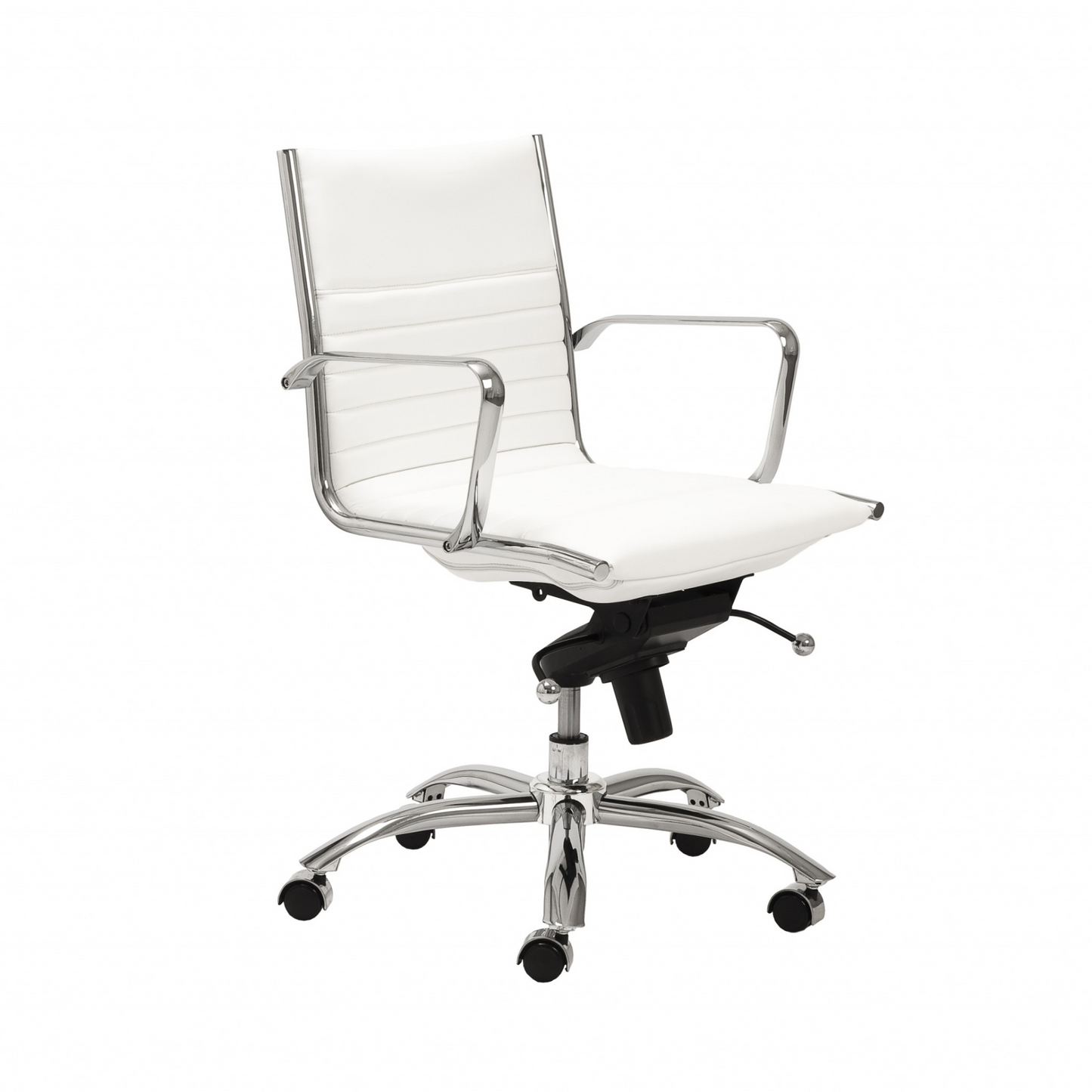 27.01" X 25.04" X 38" Low Back Office Chair In White With Chromed Steel Base