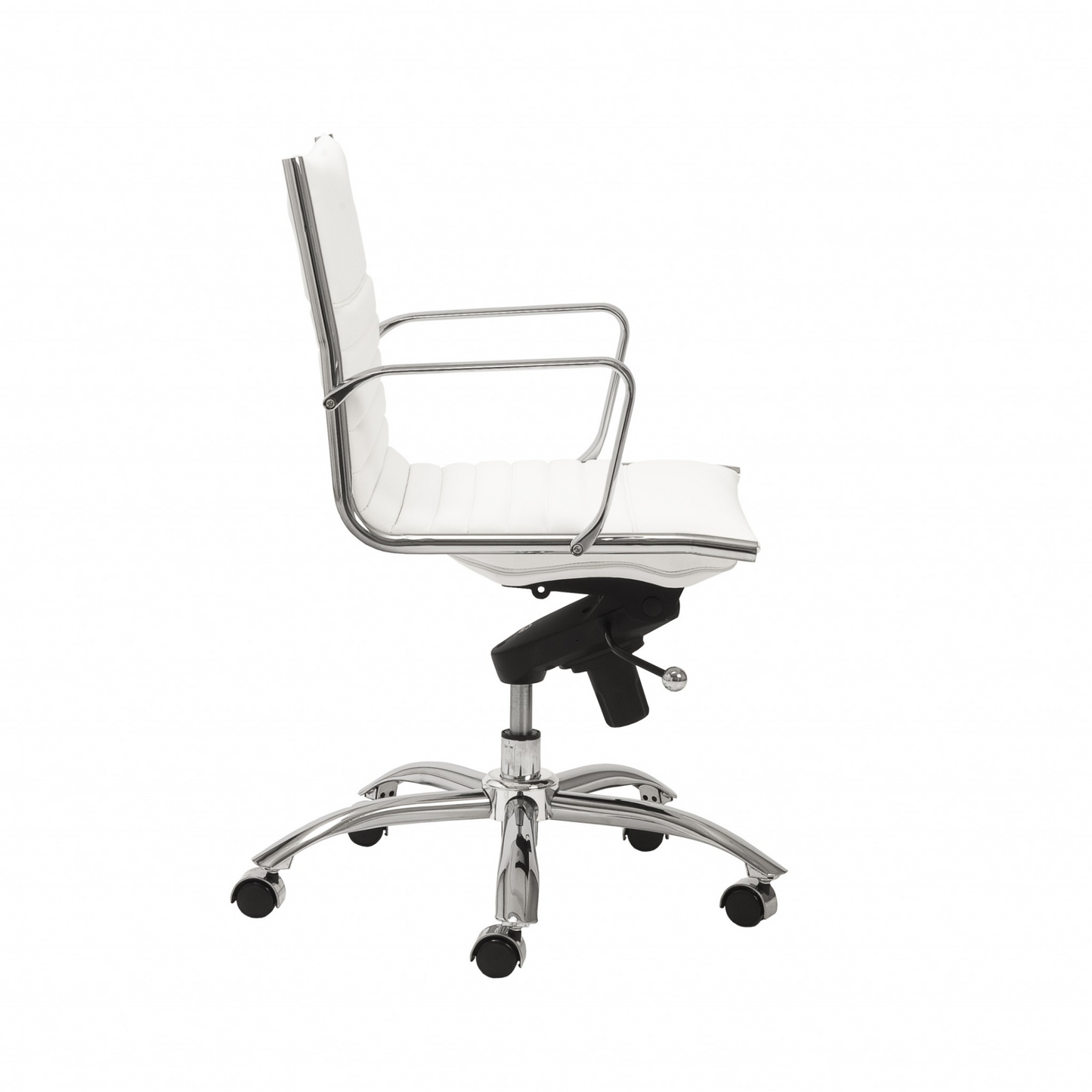 27.01" X 25.04" X 38" Low Back Office Chair In White With Chromed Steel Base