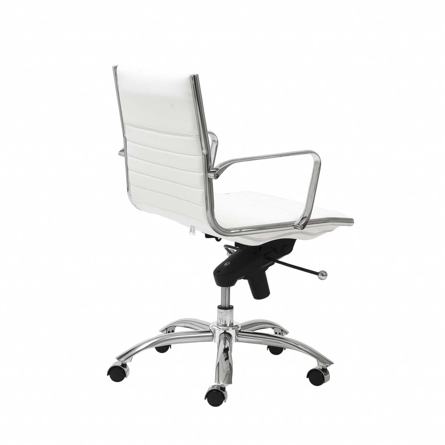 27.01" X 25.04" X 38" Low Back Office Chair In White With Chromed Steel Base